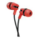 CANYON SEP-4, Stereo earphone with microphone, 1.2m flat cable, Red, 22*12*12mm, 0.013kg