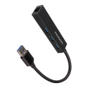 AXAGON HMA-GL3A 3x USB-A + GLAN, USB3.2 Gen 1 hub, metal, 20cm USB-A cable