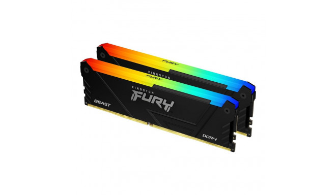 KINGSTON 32GB 3600MT/s DDR4 CL18 DIMM 2-osaline komplekt FURY Beast RGB