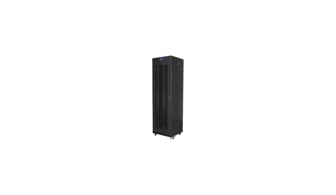 LANBERG vabaltseisev 19-tolline rack-kapp 42U 600x600 võrguuksega LCD flat pack must