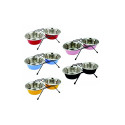 Twin feeder +2 bowls 2x0,47L/13cm, mixed colors