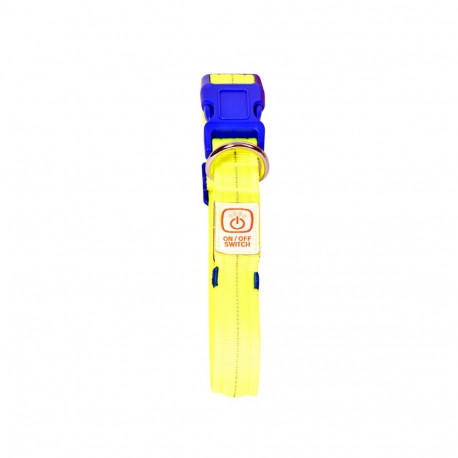 COLLAR NYLON USB FLASH LIGHT, green 40-55cm/2,5cm