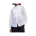 Karl Lagerfeld KL Monogram Lace Bib Shirt W 220W1600 (S)