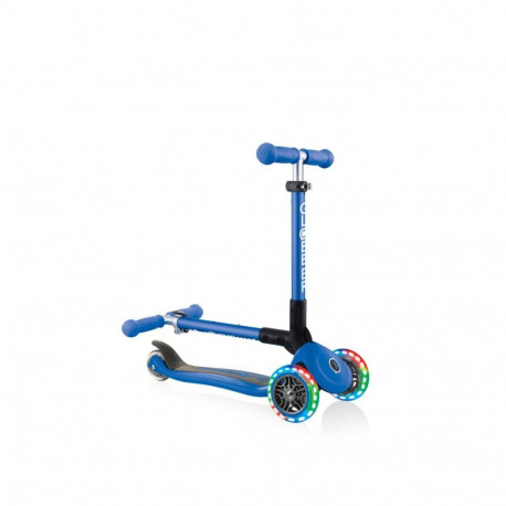 Globber Foldable 3-Wheel Scooter Lights Navy Blue Jr 437-100