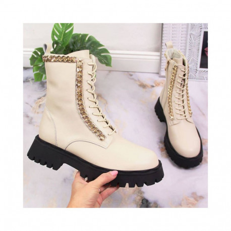 Artiker W HBH40 Insulated Leather Ankle Boots with Chain (37)