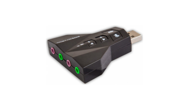Savio AK-08 Sound Card USB | 7.1 | Adjustable Volume | Microphone