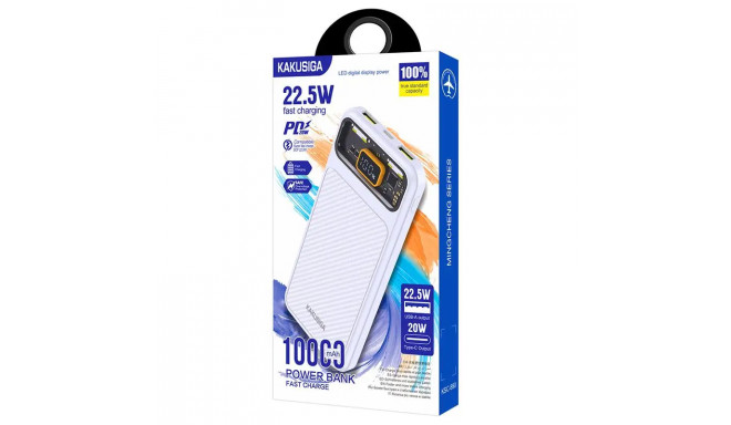 KAKUSIGA KSC-890 power bank 10000mAh | 2 x USB | 22.5W white