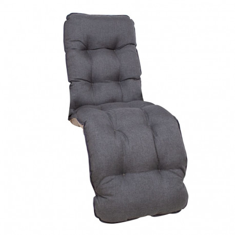 High back chair cushion BADEN-BADEN 48x165cm, brownish gray