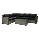 Garden furniture set GENEVA table and corner sofa, grey