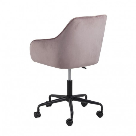 Töötool BROOKE 59x59xH89cm, vanaroosa samet, 100% polüester, jalg: must metall