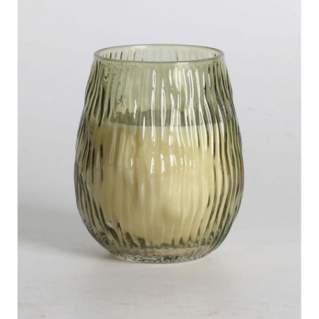 Scented candle in glass NATURE GREEN H10,8cm, Tranquil Summer