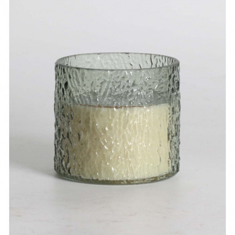 Scented candle in glass NATURE GREEN H9cm, Evergreen