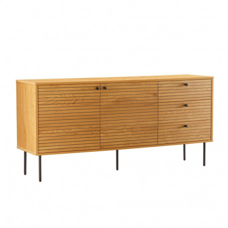 Kumode LINE 150x40xH74cm, melamins ar ozola rakstu