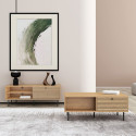 Coffee table LINE 100x50xH45cm, melamine with oak bark