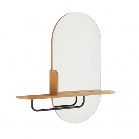 Mirror AALBORG with self 92x15xH93cm, oak