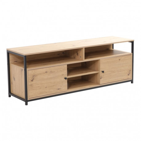 TV table STUDY 150x40xH54cm, oak/black