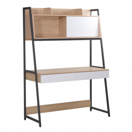 Kirjutuslaud STUDY riiuliga 124x54xH171cm, tamm/valge