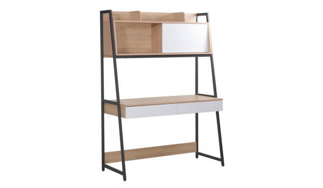 Desk STUDY with self 124x54xH171cm, oak/white