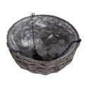 Hanging planter WICKER D30xH20cm, grey