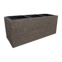 Flower box WICKER 110x39xH45cm, dark brown