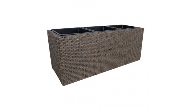 Flower box WICKER 110x39xH45cm, dark brown