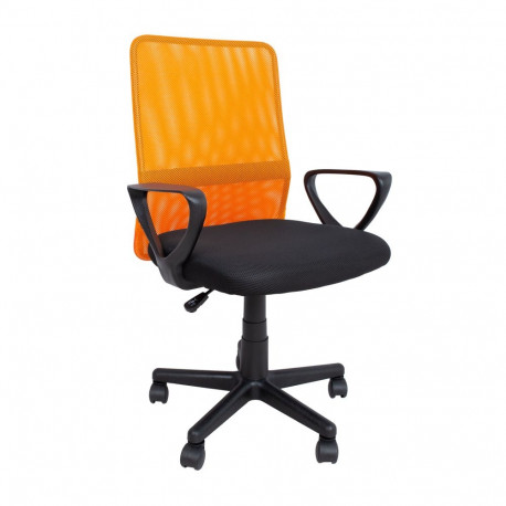 Töötool BELINDA, 59x56xH86,5-98,5cm, must/oran˛, polüesterkangas, plastik