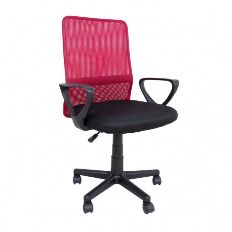Töötool BELINDA, 59x56xH86,5-98,5cm, must/punane, polüesterkangas, plastik