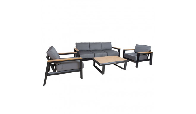 Garden furniture set FELINO table, sofa and 2 chairs, black