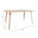 Dining table ADORA 150x90xH73cm, beech