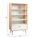 Shelf HELENA WHITE 80x40xH140cm, natural/white