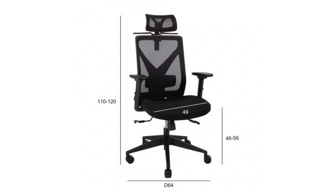 Töötool MIKE 64x65xH110-120cm, must