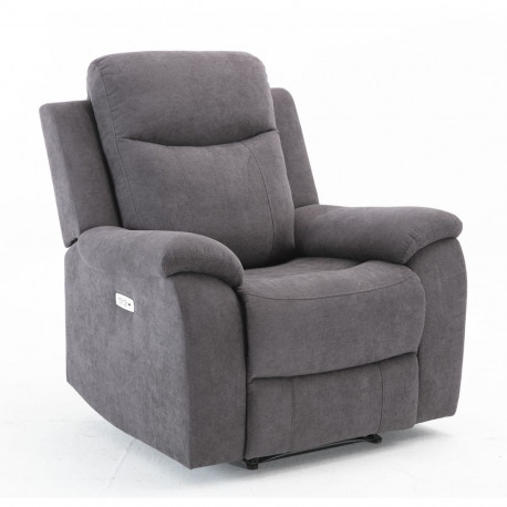 Recliner armchair MILO with electric mechanism, grey
