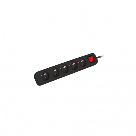 POWER STRIP LANBERG 3M 5X FRENCH OUTLETS WITH SWITCH QUALITY-GRADE COPPER CABLE BLACK