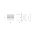GRILLE ADJUSTABLE 148X153/D100, WHITE