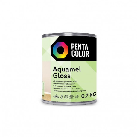 PAINT AQUAMEL WHITE, 0.7 KG GLOSSY