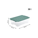 Rotho storage box 30L 58,3x39,2x18,3cm, transparent/green