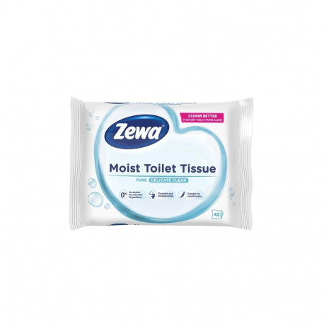 WET TOILET PAPER ZEWA PURE, 42 PCS