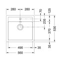 GRANITE SINK 56X53CM SID610 CARBON