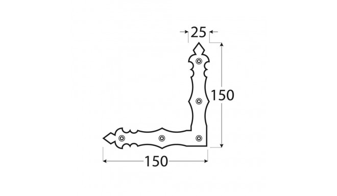 dekoratiivne nurk 89902 150x25x2,5mm must