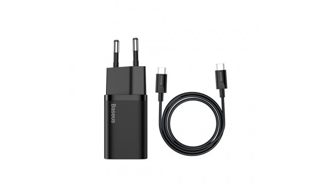1C 25W CHARGER WITH CABLE BLACK