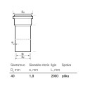 PIPE WITH SOCKET S&W 40X1,8X2000 PP,GREY