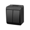 SWITCH HERMES 2G BLACK IP44 0332-09