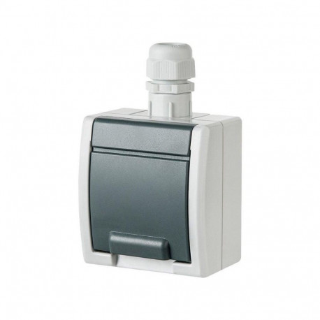 SOCKET AQUANT GREY IP65 1244-65