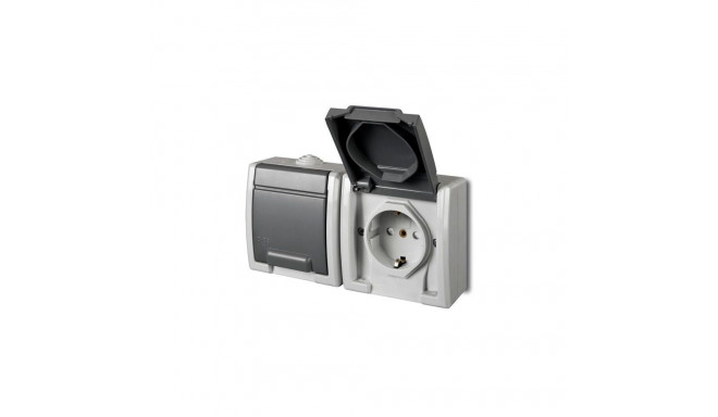 SOCKET AQUANT 2PL GREY IP55 1245-10