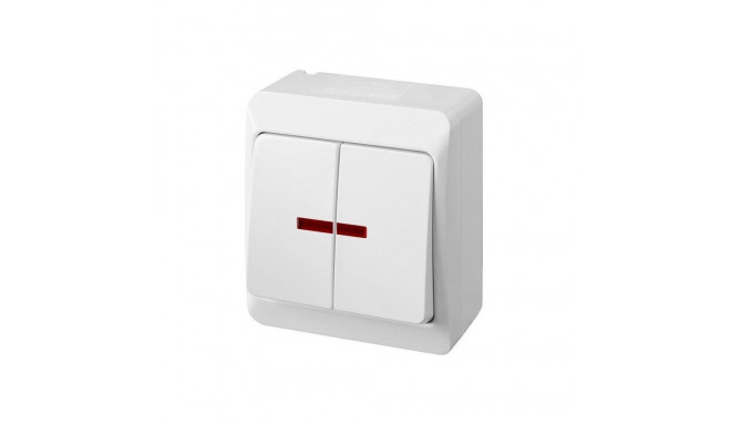 SWITCH HERMES 2G WHITE ILUM IP44 0342-02