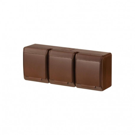 SOCKET HERMES 3PL BROWN IP44 0326-06