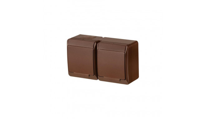 SOCKET HERMES 2PL BROWN IP44 0325-06