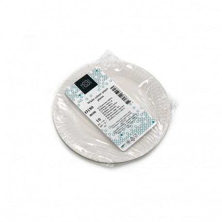 ROUND PAPER PLATES 180MM WHITE 10PCS