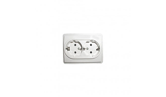 SOCKET 2-ne süvistatav maandusega pistikupesa 16-021