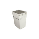 SQUARE BUCK WITH LID 31X30X40CM 25L WHT